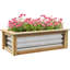 Boîte à fleurs surélevée pour l'extérieur, fabriquée en métal et en bois, idéale pour cultiver différentes plantes de jardin - Structure galvanisée avec renforcement, croissance des herbes
