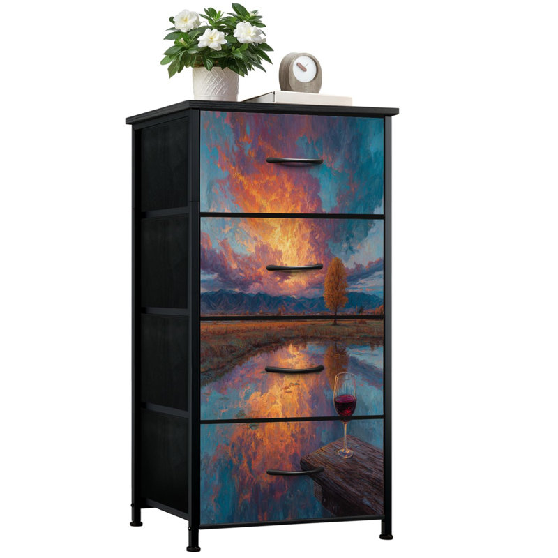 Commode pour chambre à coucher avec 4 tiroirs de rangement Dream Dream