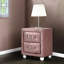 Table de chevet rose élégante avec tiroirs spacieux - Rehausse l'ambiance de la chambre à coucher