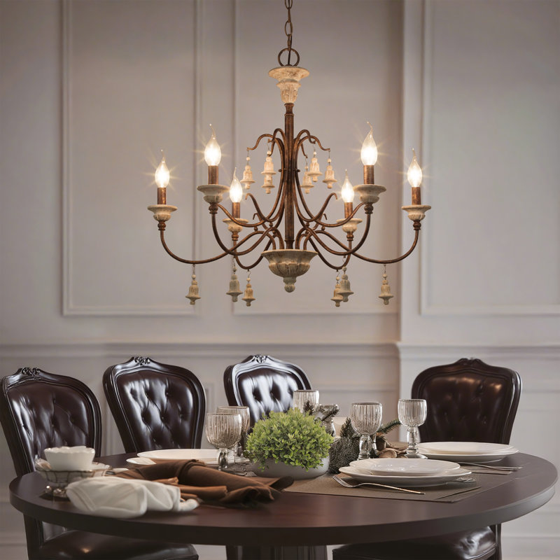 Lustre classique à 6 lumières de style bougie Darsie