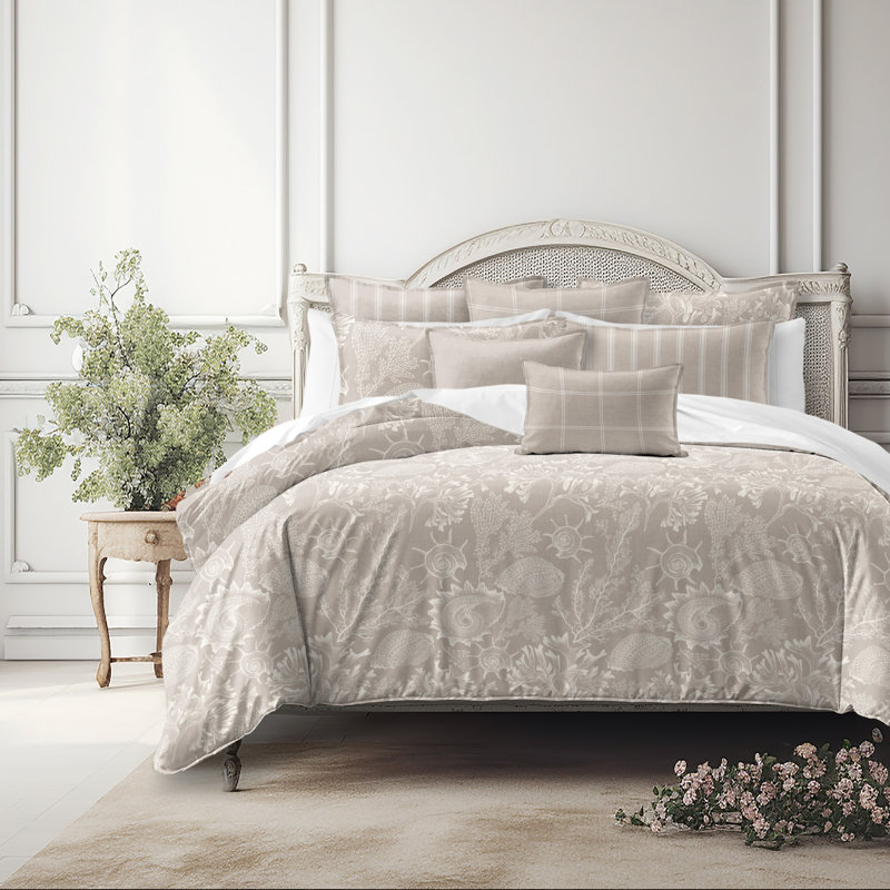 Shellabrate Natural Cotton Duvet Cover Set  8 Piece, California King Duvet Cover + 7 Additional Pieces