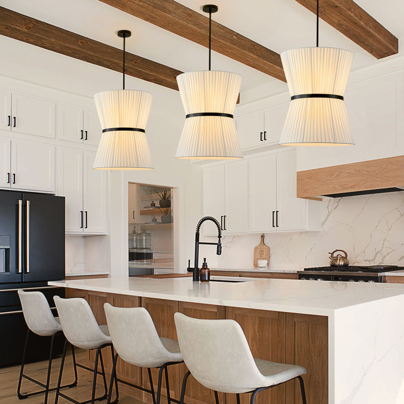 2-light Funnel Fabric Pendant