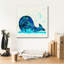«Petite baleine» par Wyanne, art mural sur toile, 18 po x 18 po