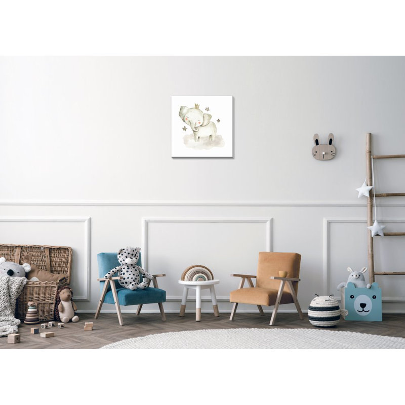 Éléphant avec étoiles, art mural sur toile, Sans cadre, H 24 po x l 24 po