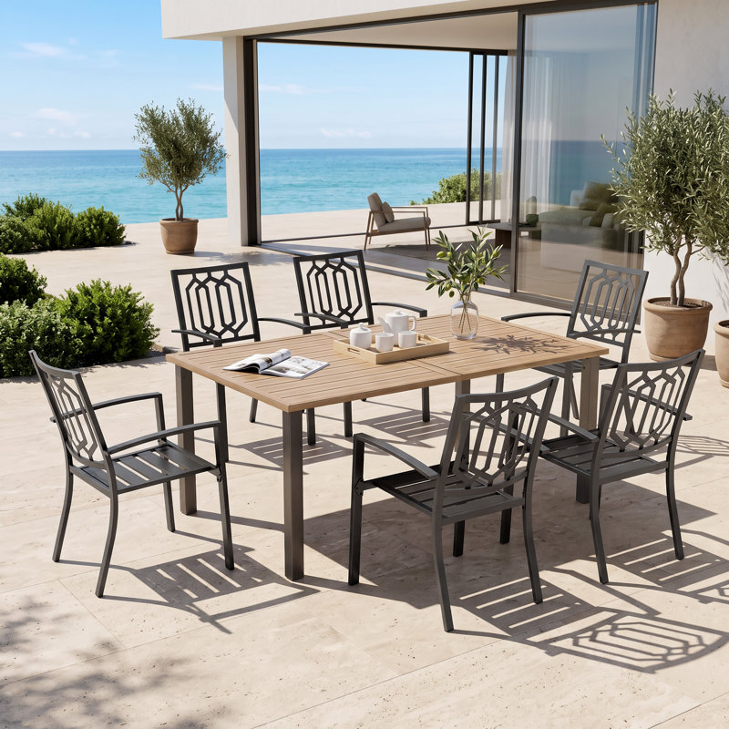 Salem 6 - Person Patio Dining Set with Rectangular Table