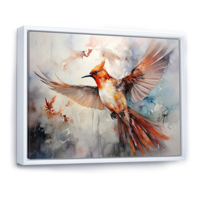 Bird Grace In Motion II - Animals Wall Art Prints, H 24 po x l 32 po x P 1 po, Cadre flottant blanc