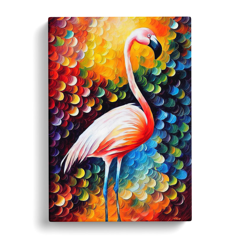 Flamingo Portrait No.5 - Wrapped Canvas, 50cm H x 35cm W x 3cm D