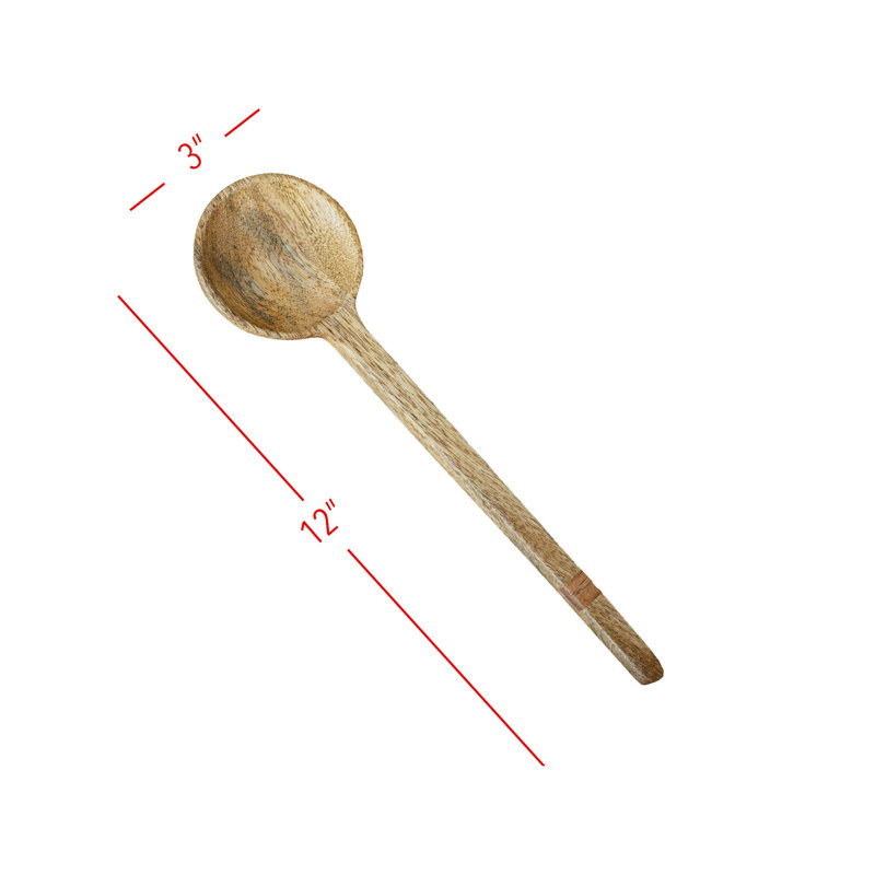 Ensemble de 2 ustensiles de service Foreside Home & Garden en bois de manguier naturel et jute