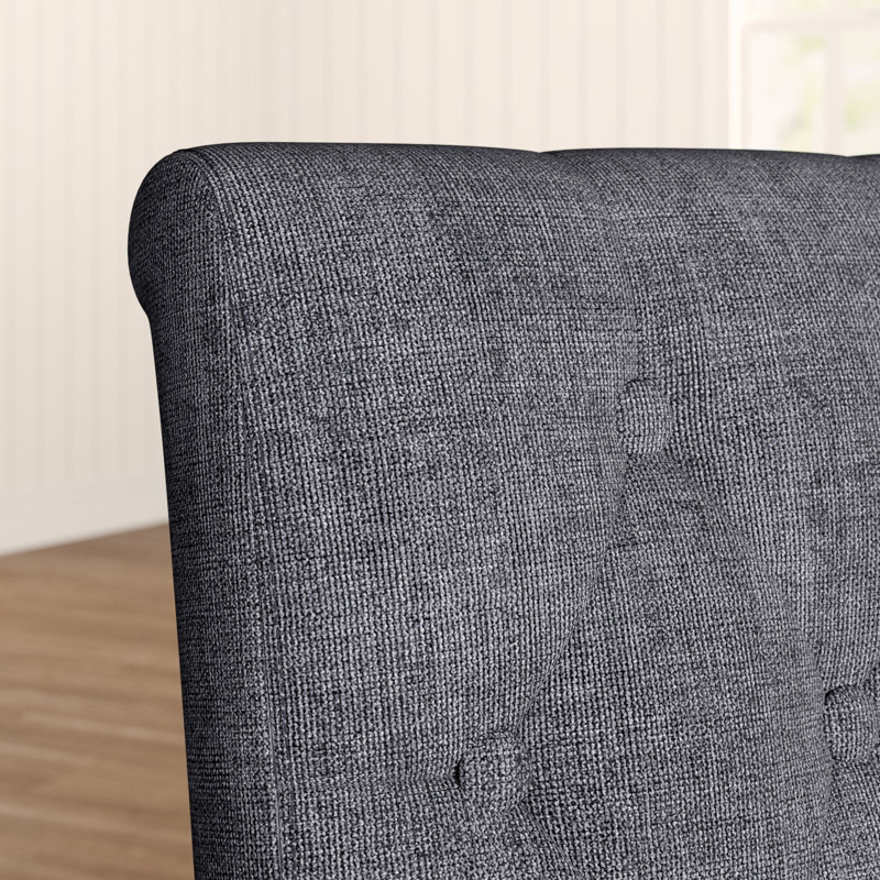 Brainard 46cm H Tufted Upholstered Side Chair, Grey, 2