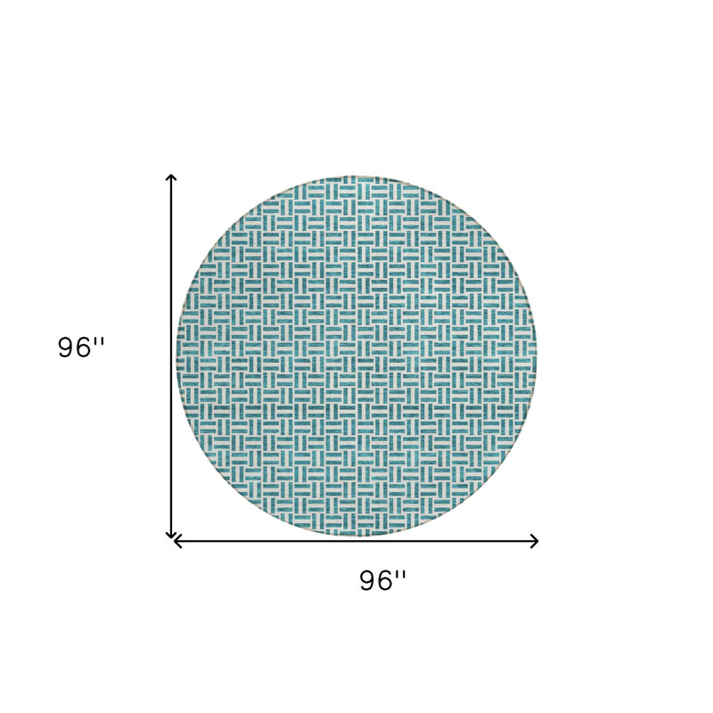 Tapis rond bleu / argent 8 po