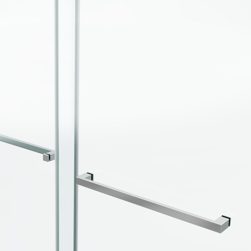 Porte de douche coulissante double l 54 "x H 66", Chrome chrome