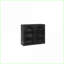 Armoire murale en fer noir moderne de 27,56 po Verre trempé 2 portes avec rangement à 3 niveaux Motif tissé | Peu encombrant | Durable