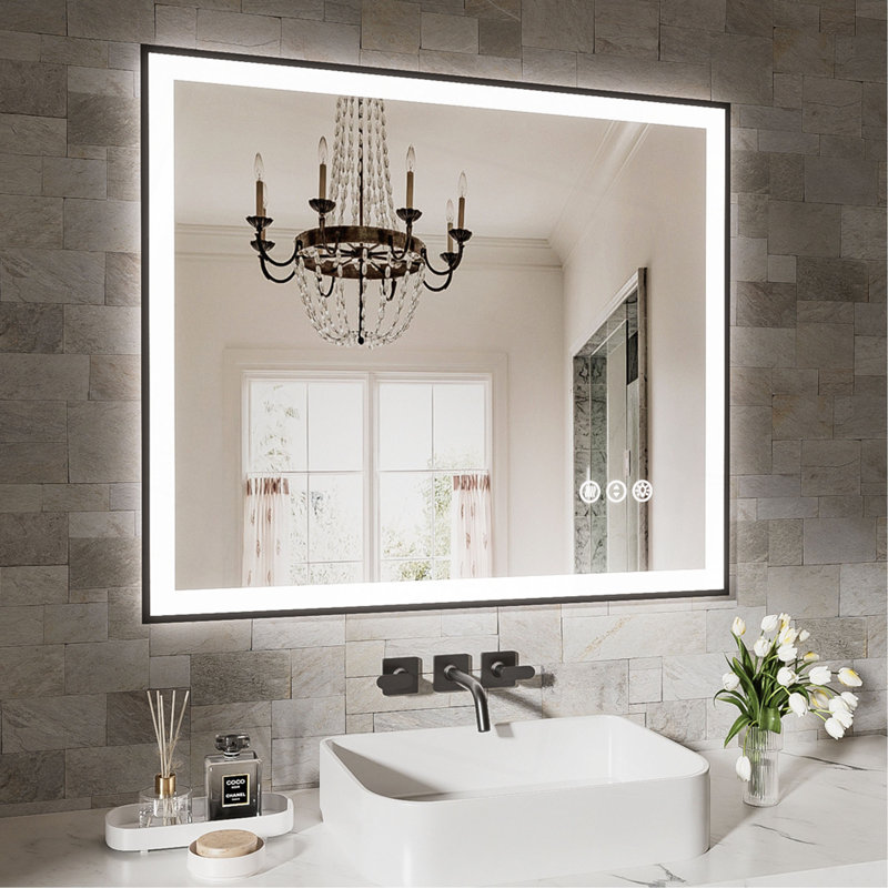 Frameless LED Bathroom Mirror,Smart Mirror, 40" x 32"