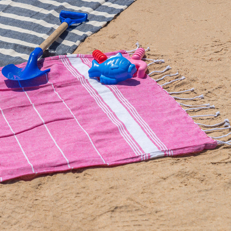 Nicola Spring - Turkish Cotton Children's Towels - 100 x 60cm, Navy/Pink