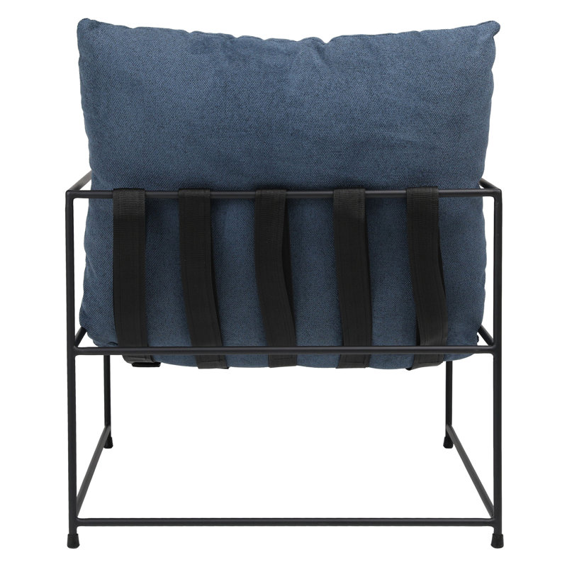 Inska Black Iron Hammock Style Occasional Chair, Green, 33" H x 28" W x 32" D