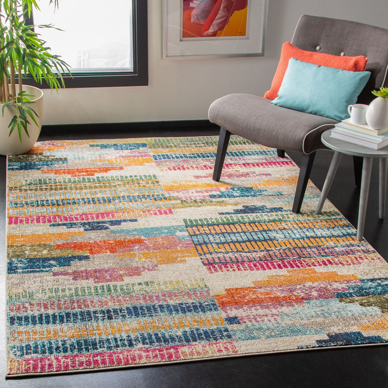 Felty Abstract Area Rug, Rectangle 9' x 12'