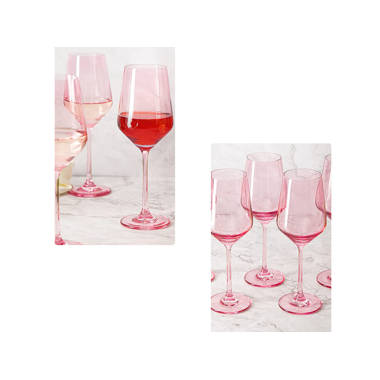 Wine Glasses Set of 6-Stemless Wine Glasses-Red and White Wine