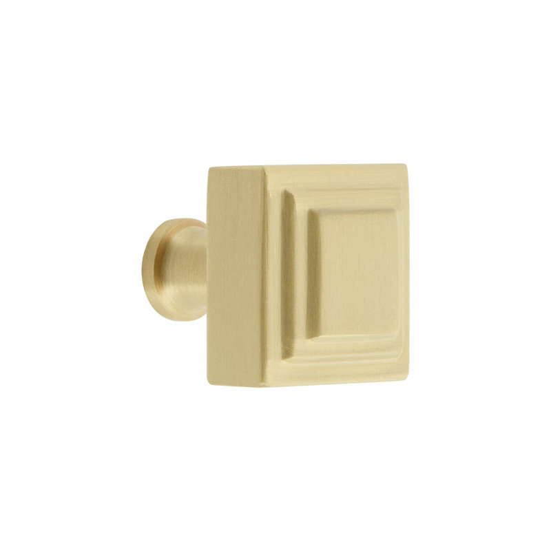 Carré Square Cabinet Knob, Satin Brass