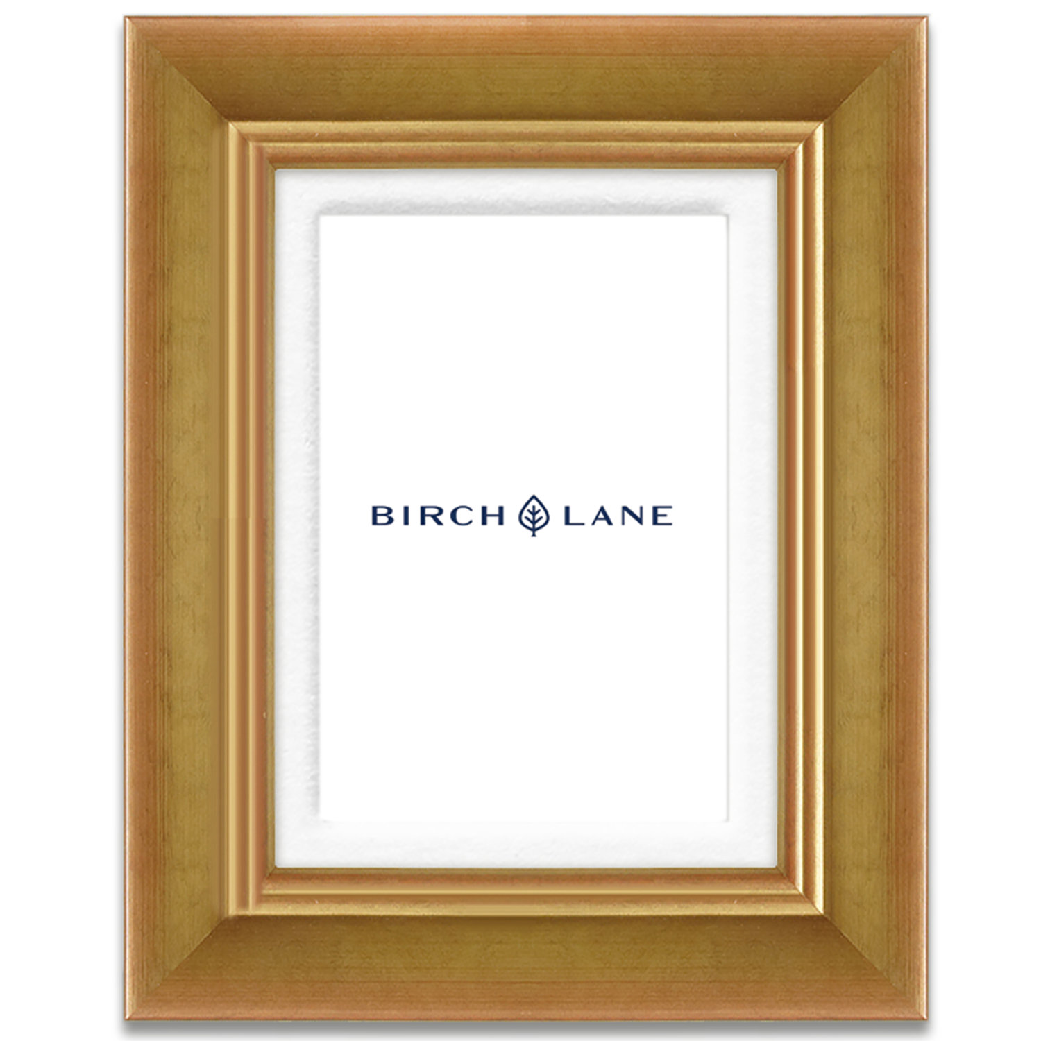 Wood Picture Frame with Mat, 5" x 7", Gold