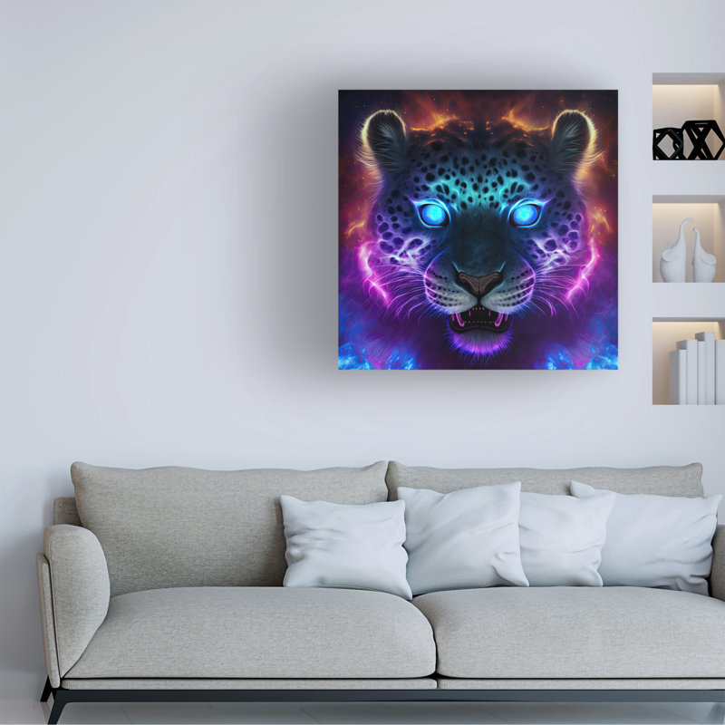 Art mural sur toile tendue - art mural «Cheetah 1» Wumples pour le salon, la chambre à coucher ou le bureau - 14 x 14