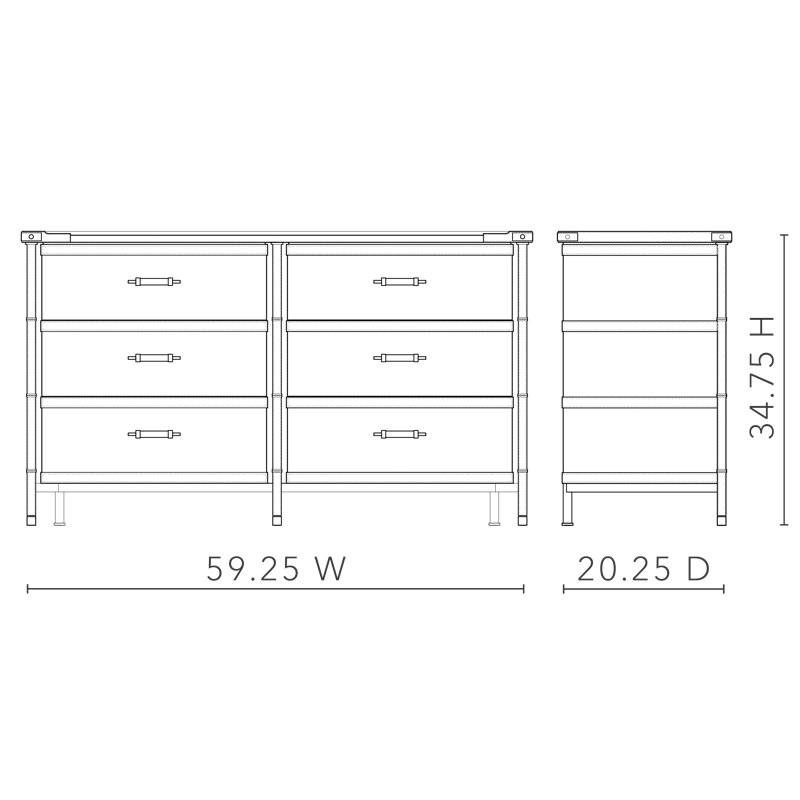Toulon 6 - Drawer Dresser, Black