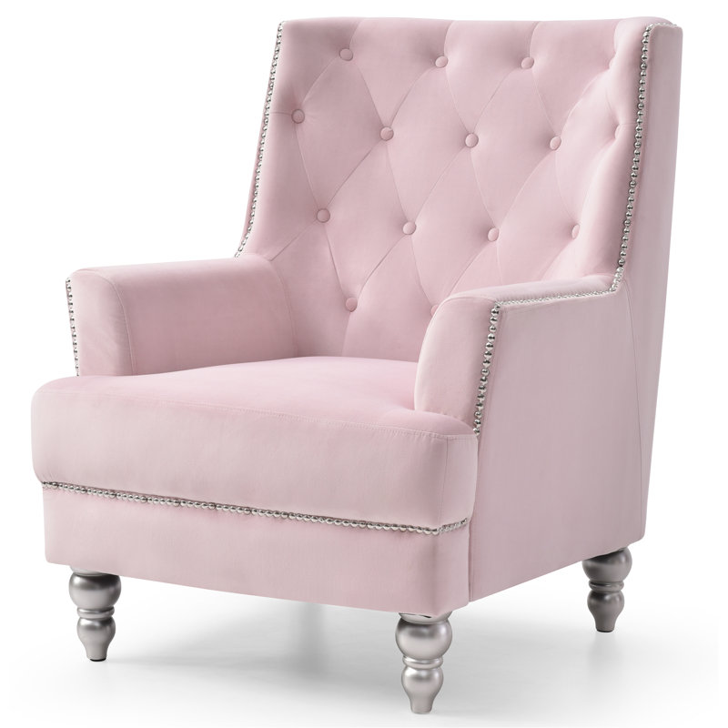 Charmant fauteuil traditionnel à accoudoirs ronds