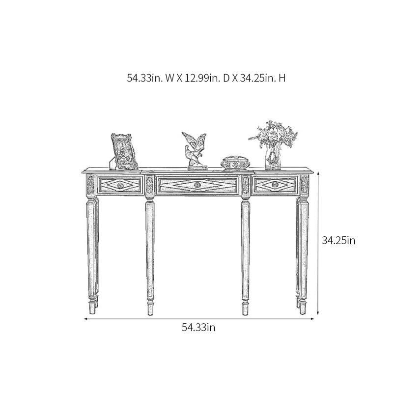 Console rétro avec 3 tiroirs