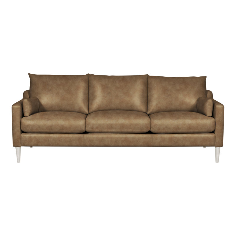 Thea 86" Genuine Leather Square Arm Sofa, Distinct Shroom Genuine Leather, Casa Blanca