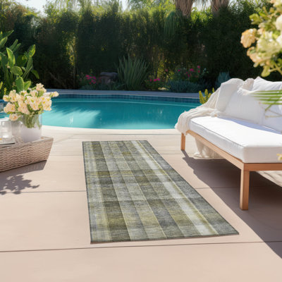 Alfonzo Washable Striped Indoor / Outdoor Rug