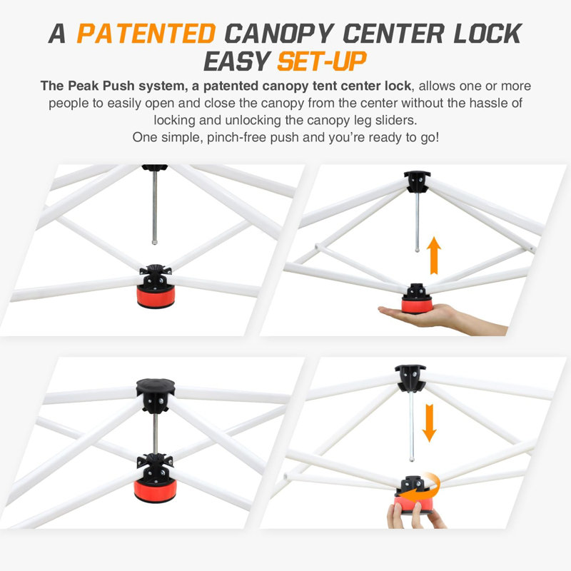 10X10 Slant Leg Pop-Up Canopy Tent With Instant Setup, Adjustable Height, And UV Protection For Outdoor Activities