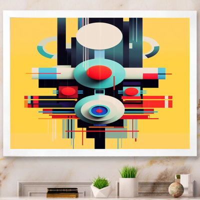 Minimal Retro géométrie sur jaune - impression sur toile géométrique moderne
