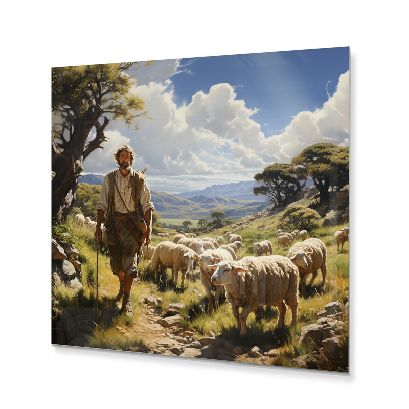 The Shepherds Song - reproduction d'art sur métal sans cadre, H 16 po x l 16 po x P 1 po