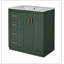 Ensemble de meuble-lavabo 30 po avec lavabo en céramique, armoire de rangement en bois massif, ensemble de meuble-lavabo autoportant avec 3 tiroirs et portes à fermeture douce-13311252