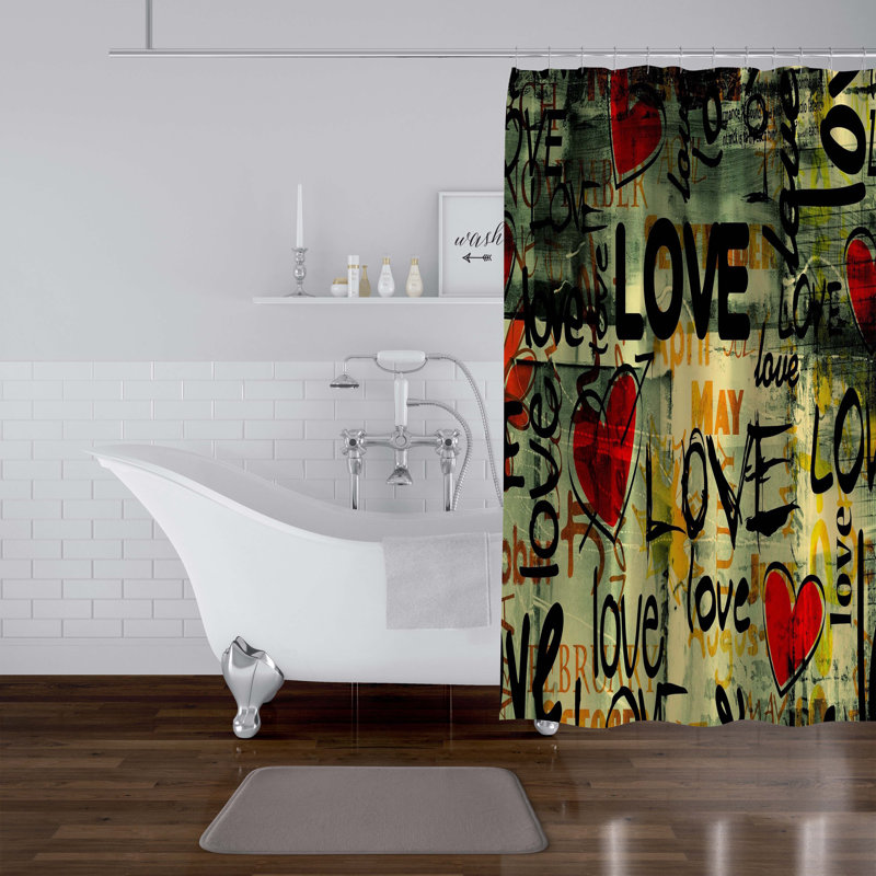 Maceus Abstract Shower Curtain, 70" H x 71" W