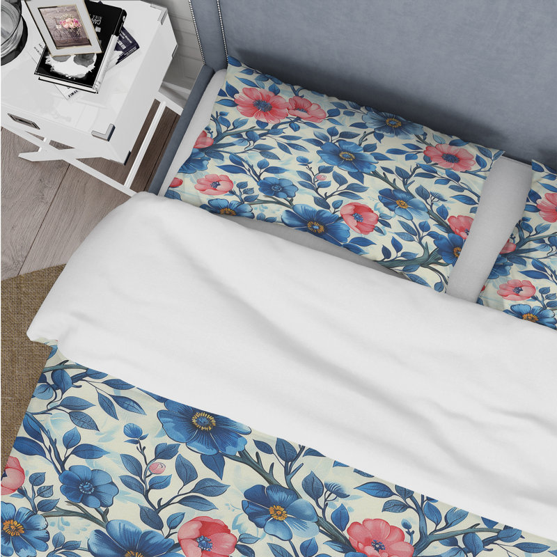 Ensemble de housse de couette Traditional, Housse de couette pour grand lit + 2 taies décora