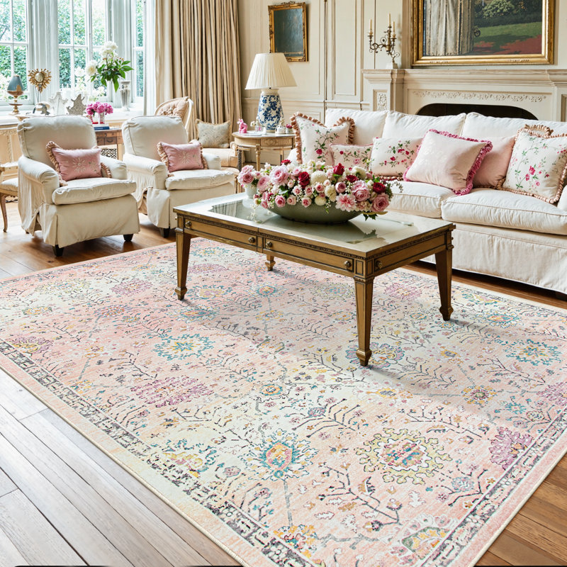  Tapis lavable Boho, Rectangulaire 8 pi x 10 pi
