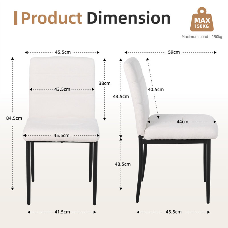Upholstered Dining Chair, White