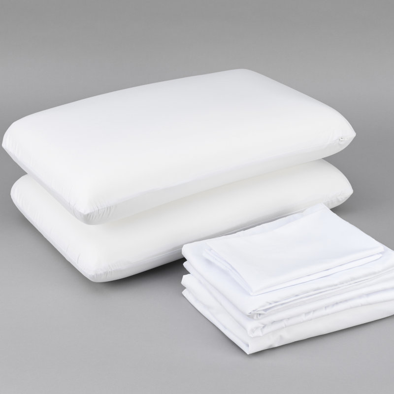 Ensemble de literie rafraîchissante pour grand lit - oreillers, draps, protège-matelas et draps rembourrés, protège-matelas, 2 oreillers en mousse viscoélastique moulée A Good Night