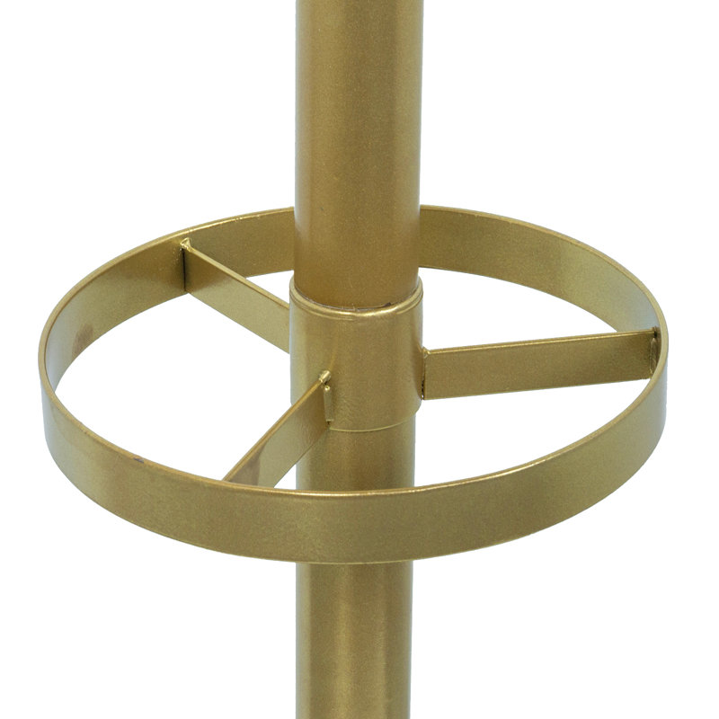 Freestanding Coat Rack with Umbrella Stand, Brass Tone Metal Entryway Hat Tree and Clothing Organizer