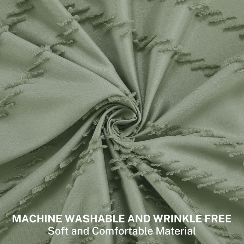 Akhsa Fabric Shower Curtain, Sage Green