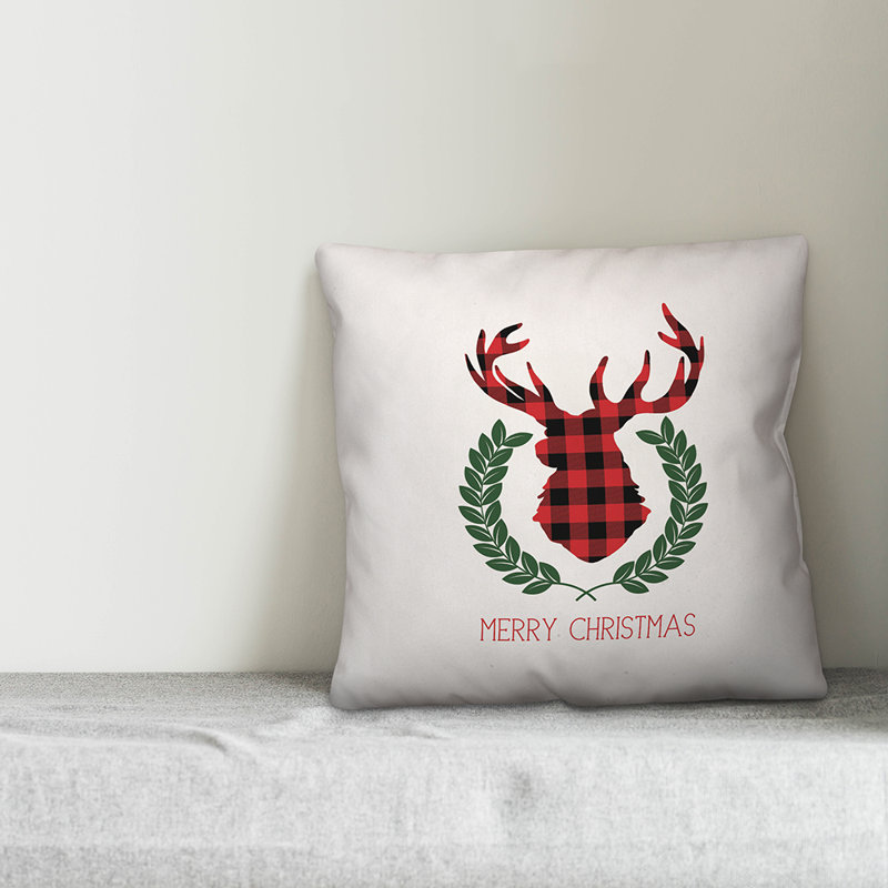  Housse de coussin Merry Christmas, 16 po x 1 po, Housse de coussin seulement - Insert