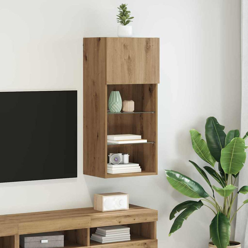 TV Stand for TVs up to 24", 30.5 x 30 x 90 cm, Old Wood, 1