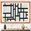 «Black and White Labyrinth Geometric», reproduction sur toile encadrée-48300947-48300948