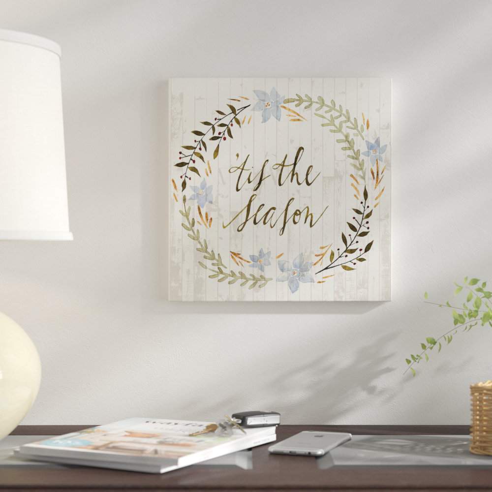 East Urban Home 'Christmas IV' Textual Art Print on Canvas | Wayfair
