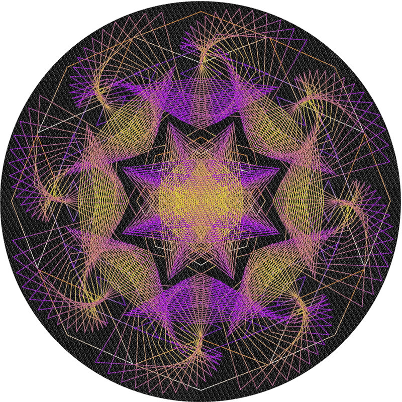 Tapis noir/beige à tisser électrique, Rond 3 pi