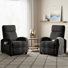 27" Wide Upholstered Manual Push Back Recliner With Side Pocket (Set Of 2)