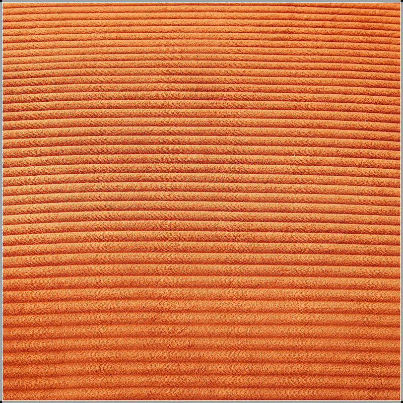 Canapé modulaire à assise profonde avec repose-pieds et canapé-lit Corduroy, Velours côtelé orange