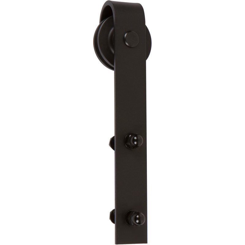 Matte Black Steel Barn Door Hardware Kit with 78-Inch Track