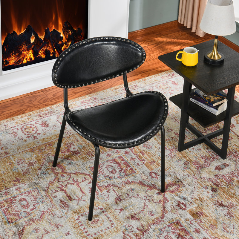 Reimer Upholstered Dining Chair, Black, 2 Pieces