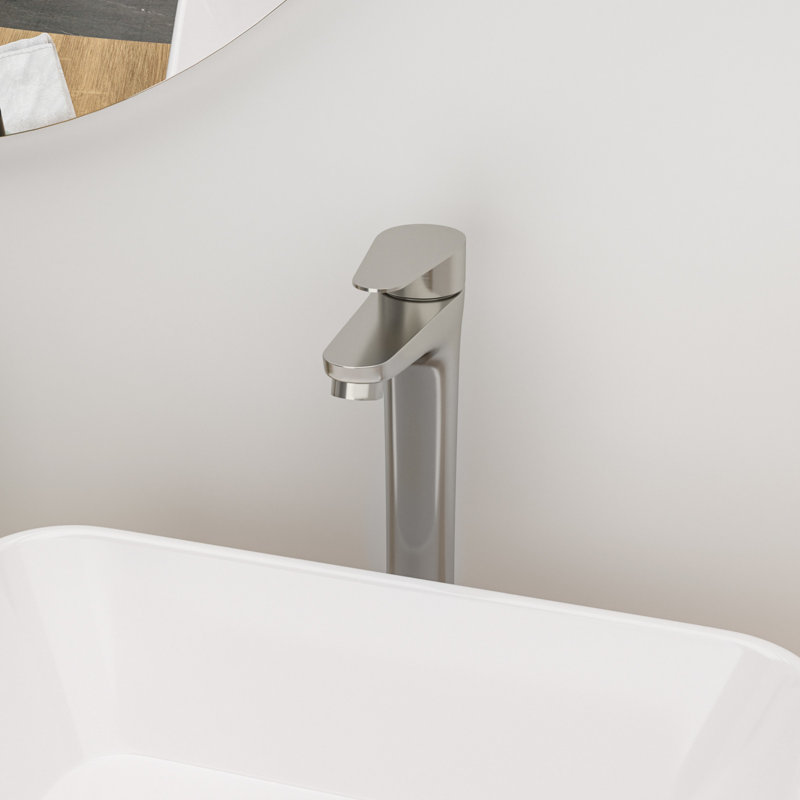 Brushed Nickel Bathroom Sink Faucet, Tall Spout For Hand - Washing Comfort, Single Hole Installation, Precise Water Flow Via Ceramic Valve Heavy Duty Brass, Drip Function Valve, One Handed